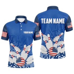 Navy Bowling Shirt Customized Polo Shirt For&hellip;