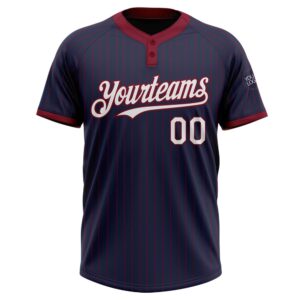 Navy Crimson Pinstripe White Two Button Unisex Softball Jersey Custom Team Softball Jersey 3 glkgfi.jpg