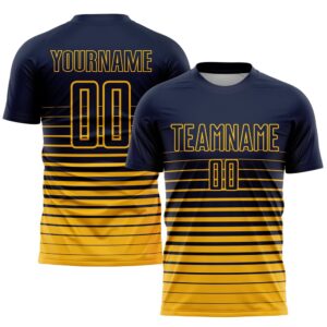 Navy Gold Pinstripe Fade Fashion Sublimation Soccer&hellip;