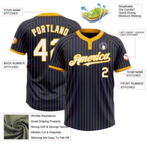Navy Gold Pinstripe White Two Button Unisex Softball Jersey Custom Team Softball Jersey 3 ipnifv.jpg