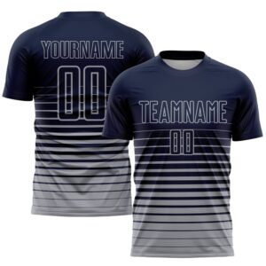 Navy Gray Pinstripe Fade Fashion Sublimation Soccer&hellip;