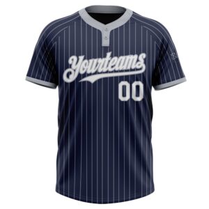 Navy Gray Pinstripe White Two Button Unisex Softball Jersey Custom Team Softball Jersey 2 maqf3q.jpg