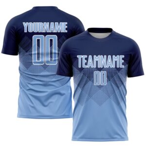Navy Light Blue White Sublimation Soccer Uniform&hellip;