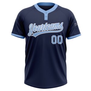 Navy Light Blue White Two Button Unisex Softball Jersey Custom Team Softball Jersey 2 bazmse.jpg