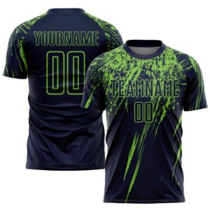 Navy Neon Green Sublimation Soccer Uniform Jersey,&hellip;