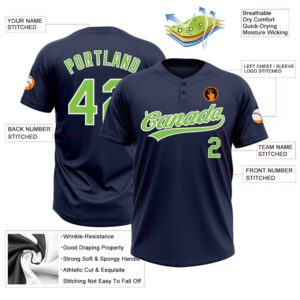 Navy Neon Green White Two Button Unisex Softball Jersey Custom Team Softball Jersey 3 igpkej.jpg