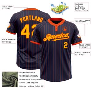Navy Orange Pinstripe Gold Two Button Unisex Softball Jersey Custom Team Softball Jersey 3 kqqkyc.jpg