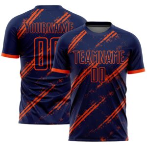 Navy Orange Sublimation Soccer Uniform Jersey, Custom&hellip;