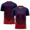 Navy Red White Sublimation Soccer Uniform Jersey, Custom Team Soccer Jersey Shirt Navy Red White Sublimation Soccer Uniform Jersey, Custom Team Soccer Jersey Shirt