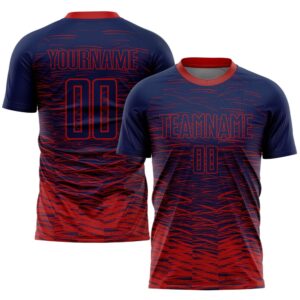 Navy Red Sublimation Soccer Uniform Jersey, Custom&hellip;