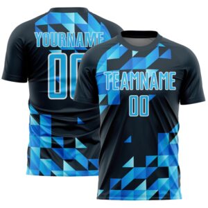 Navy Sky Blue White Geometric Shapes Sublimation&hellip;