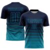 Navy Teal Sublimation Soccer Uniform Jersey, Custom Team Soccer Jersey Shirt Navy Teal Sublimation Soccer Uniform Jersey, Custom Team Soccer Jersey Shirt
