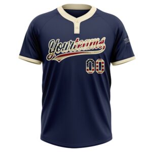 Navy Vintage USA Flag Cream Two Button Unisex Softball Jersey Custom Team Softball Jersey 2 sgxm5y.jpg