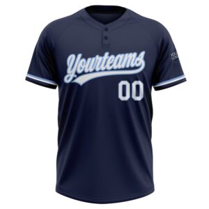 Navy White Light Blue Two Button Unisex Softball Jersey Custom Team Softball Jersey 2 cumrn1.jpg