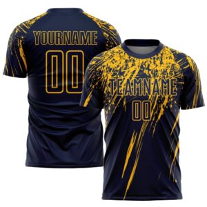 Navy Yellow Sublimation Soccer Uniform Jersey, Custom&hellip;
