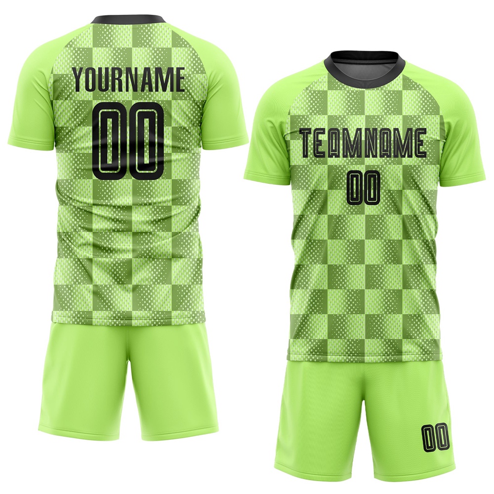 Neon Green Black Third Sublimation Soccer Uniform Jersey, Custom Team Soccer Jersey Shirt Neon Green Black Third Sublimation Soccer Uniform Jersey, Custom Team Soccer Jersey Shirt
