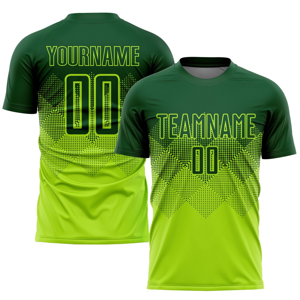 Neon Green Green Sublimation Soccer Uniform Jersey, Custom Team Soccer Jersey Shirt
