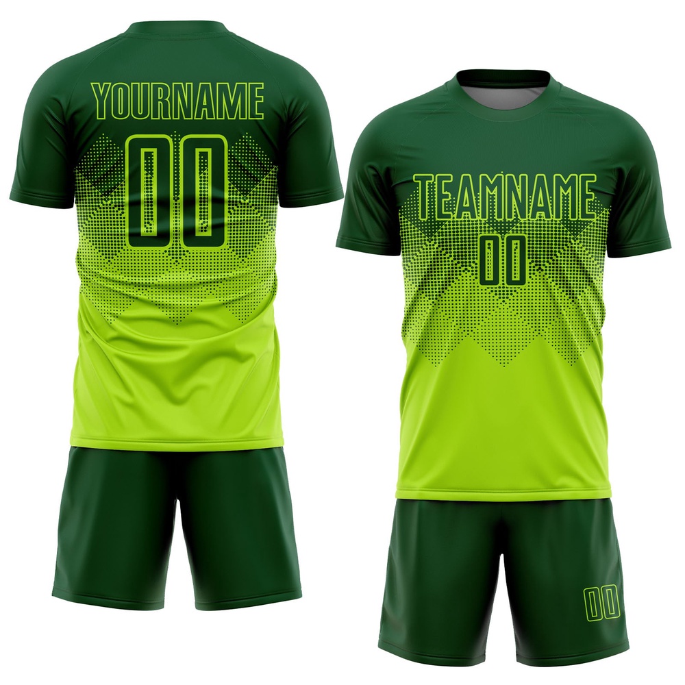 Neon Green Green Sublimation Soccer Uniform Jersey, Custom Team Soccer Jersey Shirt