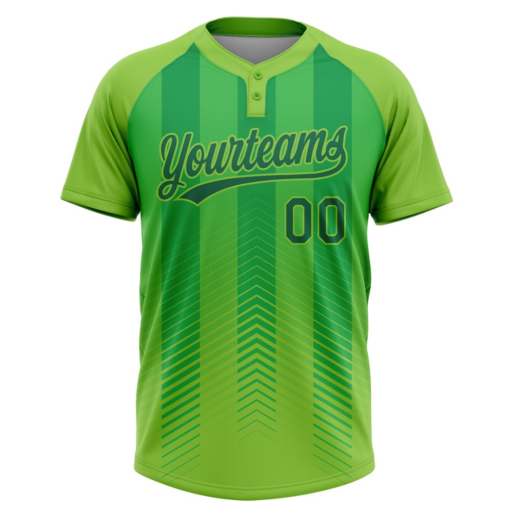 Neon Green Kelly Green 3D Pattern Two Button Unisex Softball Jersey, Custom Team Softball Jersey Neon Green Kelly Green 3D Pattern Two Button Unisex Softball Jersey, Custom Team Softball Jersey