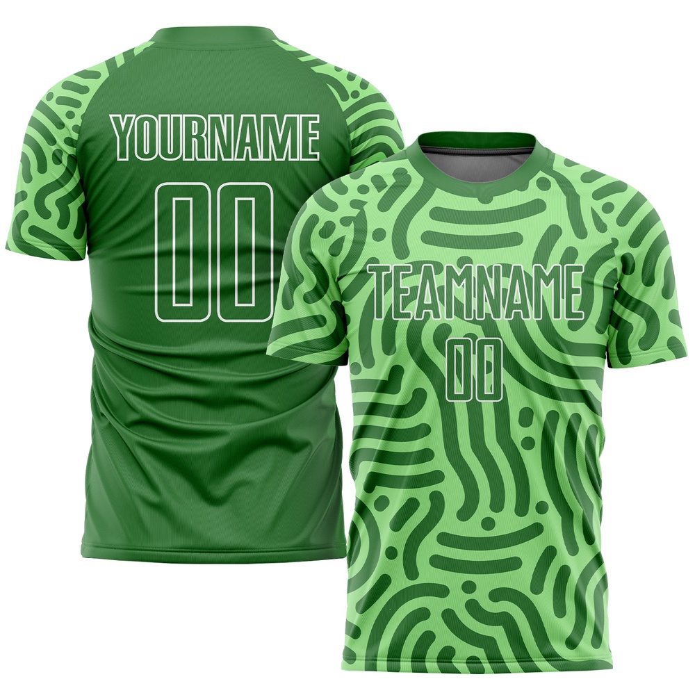 Neon Green Kelly Green White Sublimation Soccer Uniform Jersey, Custom Team Soccer Jersey Shirt