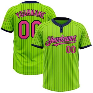 Neon Green Navy Pinstripe Pink Two Button&hellip;