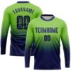 Neon Green Navy Neon Yellow Sublimation Soccer Uniform Jersey, Custom Team Soccer Jersey Shirt