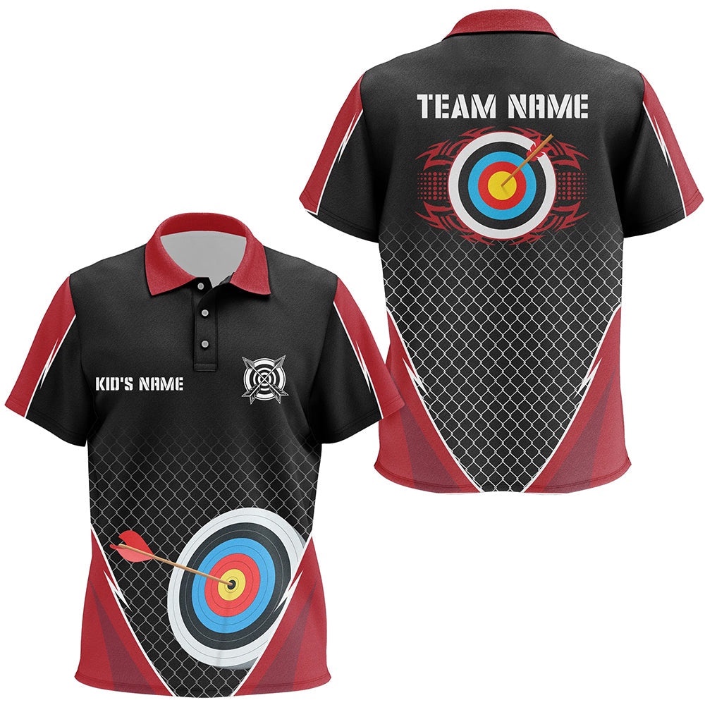 Net Pattern Target Archery Polo Shirts, Custom Uniform For Team Archery, Custom Archery Team Polo Shirt