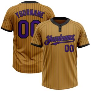 Old Gold Black Pinstripe Purple Two Button&hellip;