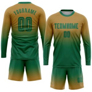 Old Gold Kelly Green Sublimation Long Sleeve Fade Fashion Soccer Uniform Jersey Custom Team Soccer Jersey Shirt 2 rnmogk.jpg