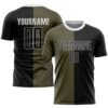 Olive Black Sublimation Salute To Service Soccer Uniform Jersey, Custom Team Soccer Jersey Shirt