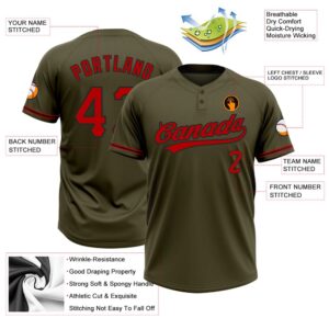 Olive Red Black Salute To Service Two Button Unisex Softball Jersey Custom Team Softball Jersey 3 w5rizi.jpg