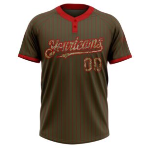 Olive Red Pinstripe Camo Salute To Service Two Button Unisex Softball Jersey Custom Team Softball Jersey 2 l8oqgf.jpg