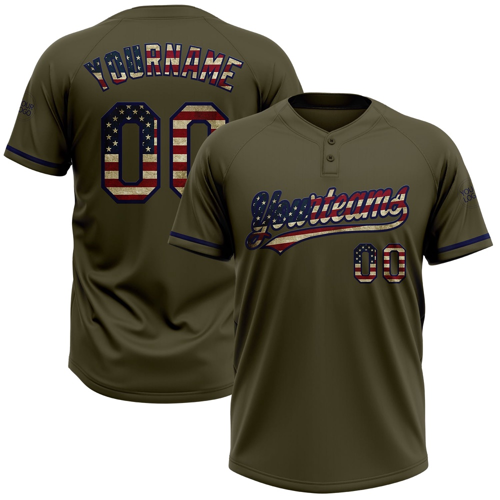Olive Vintage USA Flag Navy Salute To Service Two Button Unisex Softball Jersey, Custom Team Softball Jersey Olive Vintage USA Flag Navy Salute To Service Two Button Unisex Softball Jersey, Custom Team Softball Jersey