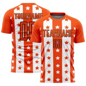 Orange Black White Stars And Stripes Sublimation&hellip;