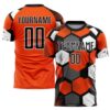 Orange Crimson Old Gold Sublimation Soccer Uniform Jersey, Custom Team Soccer Jersey Shirt