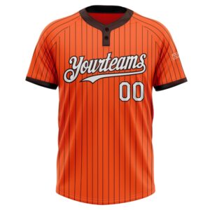Orange Brown Pinstripe White Two Button Unisex Softball Jersey Custom Team Softball Jersey 2 v08bqr.jpg