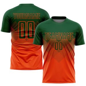 Orange Green Sublimation Soccer Uniform Jersey, Custom&hellip;