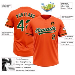 Orange Green White Two Button Unisex Softball Jersey Custom Team Softball Jersey 3 wvo6ok.jpg