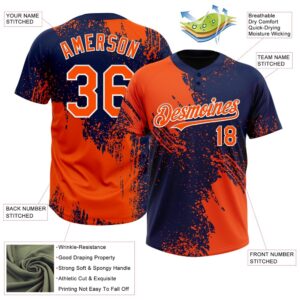 Orange Navy White 3D Pattern Abstract Brush Stroke Two Button Unisex Softball Jersey Custom Team Softball Jersey 3 e4bvwv.jpg