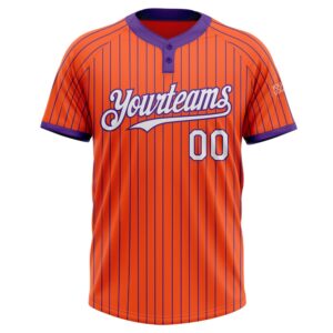 Orange Purple Pinstripe White Two Button Unisex Softball Jersey Custom Team Softball Jersey 2 qstdxm.jpg