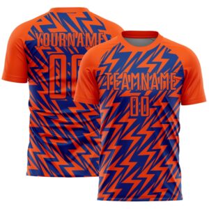 Orange Royal Lightning Sublimation Soccer Uniform Jersey,&hellip;