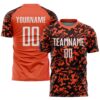 Orange White Brown Sublimation Long Sleeve Fade Fashion Soccer Uniform Jersey, Custom Team Soccer Jersey Shirt