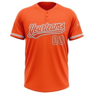 Orange White Gray Two Button Unisex Softball Jersey Custom Team Softball Jersey 2 pytfol.jpg