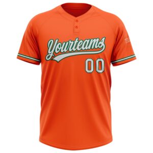 Orange White Kelly Green Two Button Unisex Softball Jersey Custom Team Softball Jersey 2 x6cbvt.jpg
