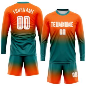 Orange White Teal Sublimation Long Sleeve Fade Fashion Soccer Uniform Jersey Custom Team Soccer Jersey Shirt 2 ceew4j.jpg