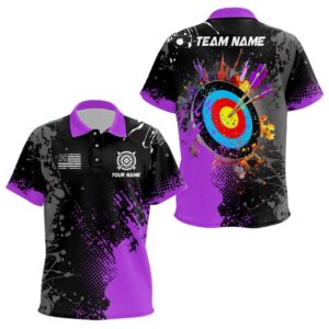 Paint Purple Target Archery Polo Shirts Custom&hellip;