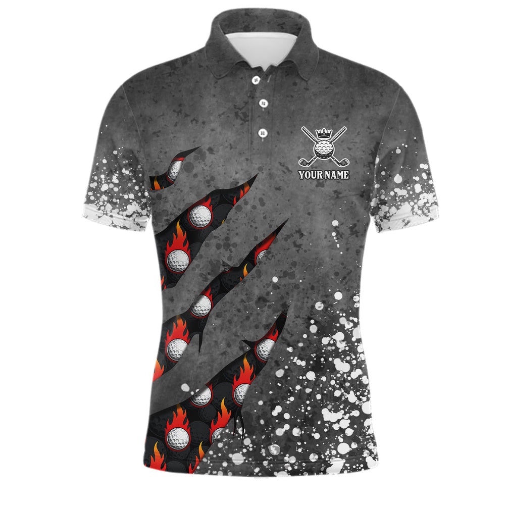 Paint Splash D Golf Polo Shirts Personalized Flame Golf Shirts For Men’s, Crazy Golf Gifts, Golf Polo Shirt, Golf Shirts