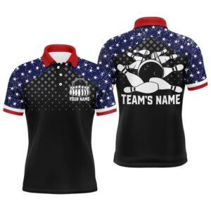 Patriotic Bowling Polo Shirt For Men Custom&hellip;
