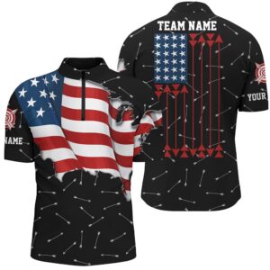 Patriotic USA Flag Archery Men Polo &&hellip;