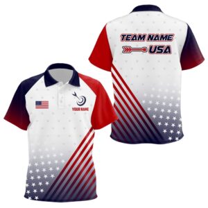Patriotic US Flag Archery Polo Shirts Custom&hellip;